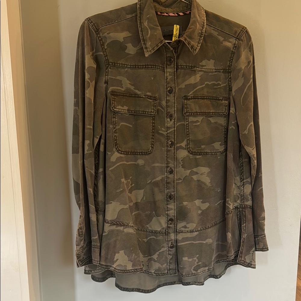 Anthropology Camo button up shirt